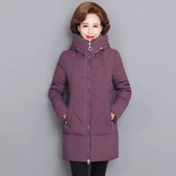 Hooded Thick Down Jacket Female 2025 New Middle Aged Mother Cotton Winter Coat Grandmother Wear Plus Size Long Parka Women 6XL