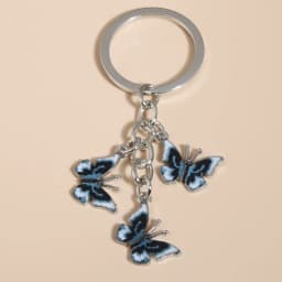 Cute Keychain Colorful Butterfly Key Ring Enamel Flying Animals Key Chains For Women Girls Handbag Accessorie Handmade Jewelry
