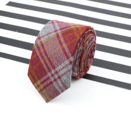 Men's Business Diamond Check Tie Artificial Wool Cotton Dark Color Tie Striped Black Grey Necktie For Daily Accessory Paty Gift