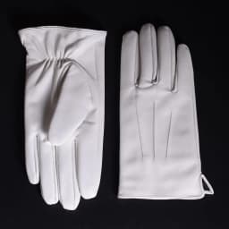 Men's Genuine Leather Real Leather Winter Warm White Ceremonial Short Gloves