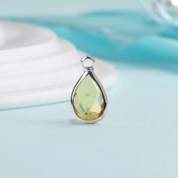 10pcs 14mm Crystal Birthstone Charms Silver Plated Small Water Drop Pendants Jewelry Accessories for Handmade Bracelet Making