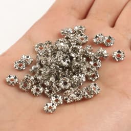 50pcs Brass Crystal Rhinestone Spacer Beads 4/6/8mm Gold Silver AB Color Rondelle Jewelry Makings Findings Bracelet Accessories