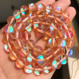 Matte Austria White Pink Crystal MoonStone Glitter Round Natural Loose Bead For Jewelry Making Diy Bracelet Necklace 6 8 10 mm