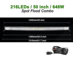 22 32 42 50 52'' Inch Straight Curved Led Light Bar Spot Flood LED Car Lights Offroad Driving Fog Lamp Truck 4x4 ATV UTV 12V 24V