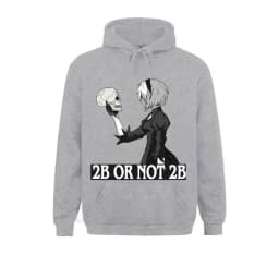 NieR Automata Hoodie 2B Or Not 2B Men Hooded Pullover Funny Cotton Long Sleeve Jacket Anime Plus Size Tops