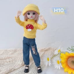 30 Cm 1/6 BJD Doll Winter Dress Set 23 Movable Joint Makeup Cute Girl Brown Eyes Doll with Fashionable New Skirt DIY Toy Gift