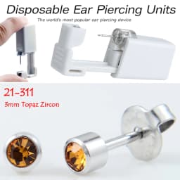 1PC Sterile Disposable No Pain Ear Piercer device Ear Cartilage Piercing Gun Tool Kit Unit Built In CZ Birthstone Earring Stud