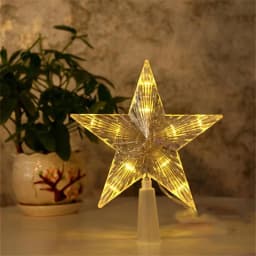 LED Five-pointed Star Christmas Tree Top Light 220V EU Plug New Year Decoration Garland Fairy Light for Party Wedding Xmas Decor