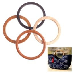 1pc D Round Handcrafted Wooden Handle for Handmade Handbag DIY Tote Purse Frame Making Bag Hanger Bag Strap Tote Bag Accessories