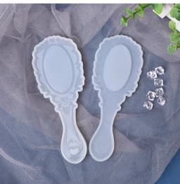DIY Mirror Crystal Silicone Mold Hand Oval Makeup Mirror Comb Mold UV Epoxy Resin Silicone Mould For Jewelry Making Casting