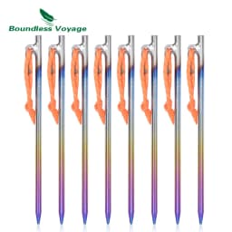 Boundless Voyage 20 24 30 35 40CM Heavy Duty Titanium Alloy Camping Tent Stakes Peg for Outdoor Trip Hiking Gardening Ti4013P