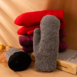 New Women Winter Keep Warm Plus Cashmere Thicken Solid Elasticity Soft Full Fingers Wool Knitting Mittens Gloves Cute Lovely