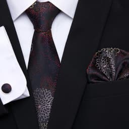 Hot Sale 7.5 cm Tie Pocket Squares Cufflink Set Necktie Pink Purple Hombre Printed Formal Clothing Accessories Fit Party