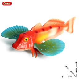 Oenux Sea Life Animals Model Action Figures Ocean Fish Sailfish Bass Grouper Salmon Aquarium Figurines PVC Educational Kids Toy