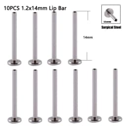 10PCS Surgical Steel Internally Threaded Lip Bar 16G Zircon Top Component For Labret Prong Zircon Ear Tragus Helix Ear Piercing