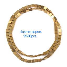 AAA+ Color Retention Gold Plated Natural Hematite Beads Round Cube Cylinder Loose Rondelle Beads For Jewelry Making DIY Bracelet