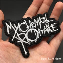 Black Punk Badges Jacket Patch Embroidered Iron Patches For Clothing Sew On Sticker DIY Appliques Decoration Rock Band