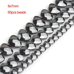 Natural Stone Hematite Beads Flat Round Disc Oval Heart Square Circle Loose Spacer Beads For Necklace Bracelet Making