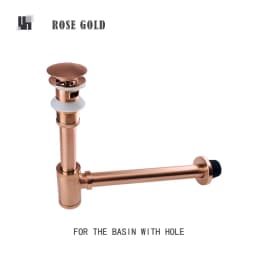 Bathroom Siphon Sink Drain Pipe Brass Deodorization Waste Bottle Trap Black Brushed Gold Chrome Pop Up Drain Stopper Rose Gold