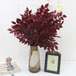 HMEOT Artificial Green Plants Grass Silk Trumpet Leaf Fake Flower Wedding Floral Row Accessories Vase Home Decor Greenery H6969
