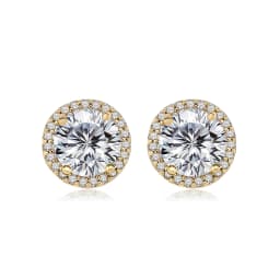 GUCY Luxury Cubic Zirconal Round Stud Earrings For Women Romantic Elegant Female Daily Earrings Available Wholesale Dropshipping