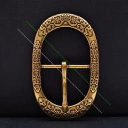 STURDY ANTIQUE BRASS PLATED Flower Pattern METAL OVAL RODEO COWBOY WESTERN LEATHER BELT BUCKLE REPLACEMENT FIT 1 1/2"