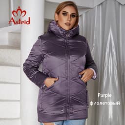 2022 Astrid winter jacket women Plus Size ontrast color Waterproof fabric with cap thick cotton clothing warm women parka M-2090