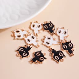 10pcs 13*17mm DIY Enamel Mini Cat Charms for Necklaces Pendants Earrings Cute Animal Charms Handmade Jewelry Making Accessories
