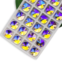 3200 Color AB Sew On Rivoli Rhinestone Round Beads Glass Crystal FlatBack Sewing Stone For Wedding Dress DIY Fix Cloth