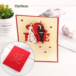 3D Pop Up Love Card Valentines Day Wedding Invitation Anniversary Greeting Cards for Couples Wife Husband Gift With Envelopes