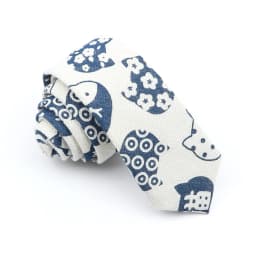 High Quality Cute Linen Cartoon Tie For Men Cat Polar Bear Watermelon Waves Printed Funny Gift Animal Narrow Striped Slim Cravat