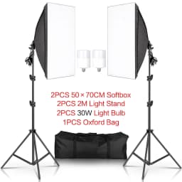 Photography 50x70CM Softbox Lighting Kits Professional Light System With E27 Photographic Bulbs Photo Studio Equipment