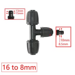 16mm PE Tubing Barb Connectors Tee Elbow End Plug Joints 1/2' X 3/8'' 1/4'' 1/8'' 6.0mm Pipe Reduced Coupling Tap Adapter