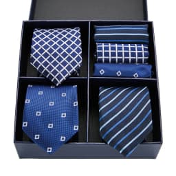 Gift box packing Silk Ties For Men Novelty Hanky Set 3 Styles Men's Tie Formal Red Cravat for Wedding Business Necktie