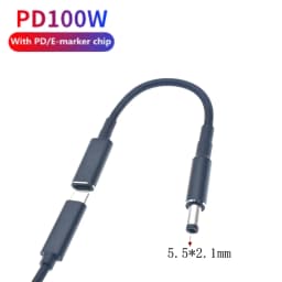 100W Type C Plug Converter USB Type C Female to Universal Laptop Adapter Connector Jack USB C 100W PD Fast Charging Cable Cord