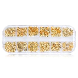 12 Grids/Box Mixed Glitter Metal Nail Art Decoration Starfish Shell Sun Coconut Tree Epoxy Resin Filling Material DIY