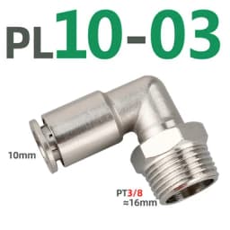 PL brass nickel-plated metal pneumatic connector 1/8" 1/4" 3/8" 1/2" external thread hose air compressor high pressure connector