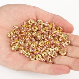 50pcs Brass Crystal Rhinestone Spacer Beads 4/6/8mm Gold Silver AB Color Rondelle Jewelry Makings Findings Bracelet Accessories