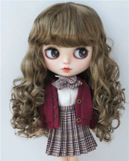 JD311 9-10inch 10-11inch Synthetic mohair BJD wigs Long European wave Blythes Doll hair