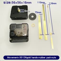 Quartz Clock Movement Kit With Gold Clock Hands Non Ticking Wall Clock Mechanism DIY Clock Making Repair Parts