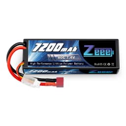 Zeee 2S 7200mAh LiPo Battery 7.4V 80C with Deans Plug for RC Car Truck Buggy Vehicle Losi Slash Helicopters RC Racing Hobby Part