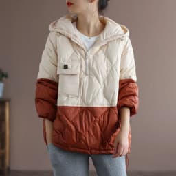 2021 Women's Autumn and Winter New Lightweight Jacket Casual Loose Hooded Pullover Warm Puffer Jacket Women's Clothing   J15478