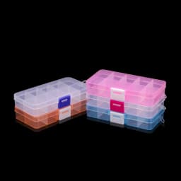 10 Slots Plastic Rectangle Slot Adjustable Necklace Transparent Storage Box Case Holder Craft Organizer Beads Jewelry Container
