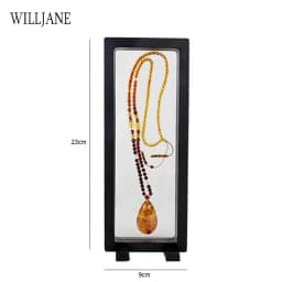 3D Floating Picture Frame Shadow Box Protect Ring Earrings Jewelry Display Stand Pendant Necklace Holder Gem Stones Storage Case