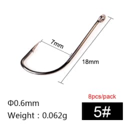 FTK Long Shank SODE Fishing Hook 5#-16# Fish Hooks High Carbon Steel Sharp Barbed Offset Narrow Bait Hook