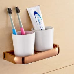 Rose Gold Double Towel Bars Bathroom Towel Ring Wall Mounted Bathroom Accessories Towel Rack Towel Ring Toilet Brush Soap Holder