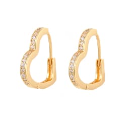 CRMYA Gold Silver Filled Several Sizes Hoop Earring CZ Zircon Heart Higgle Earrings For Women Jewelry Wholesale Aretes De Mujer