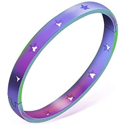 NIBASTAR Hollow Star Bracelets & Bangles For Women Fashion Stainless Steel Sweet Romantic Bracelet Rose Gold Color Jewelry Gift