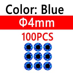 100pcs 2D Metal Jigs Lure DIY Fish Eyes Holographic Flat Fishing Fly Eyes Sticker for Slow Jigging Fishing Lure Baits 3mm-12mm