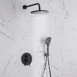 Black Shower Faucet Chrome Bathroom Shower Mixer Set Waterfall Rain Shower System Bathtub Faucet Taps